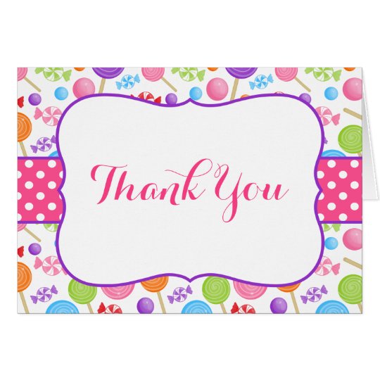 Cute Candy Thank You Card | Zazzle.com