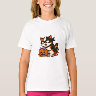 Cute Candy Thief Calico Cat T-Shirt