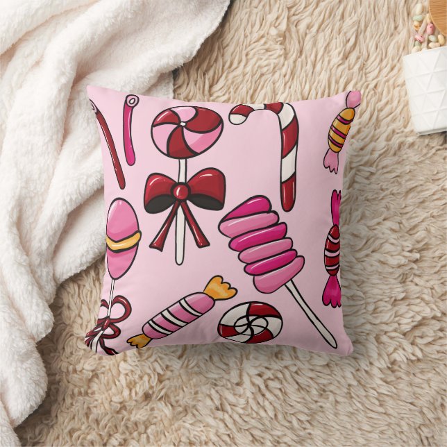 Cute  Candy   Throw Pillow (Blanket)