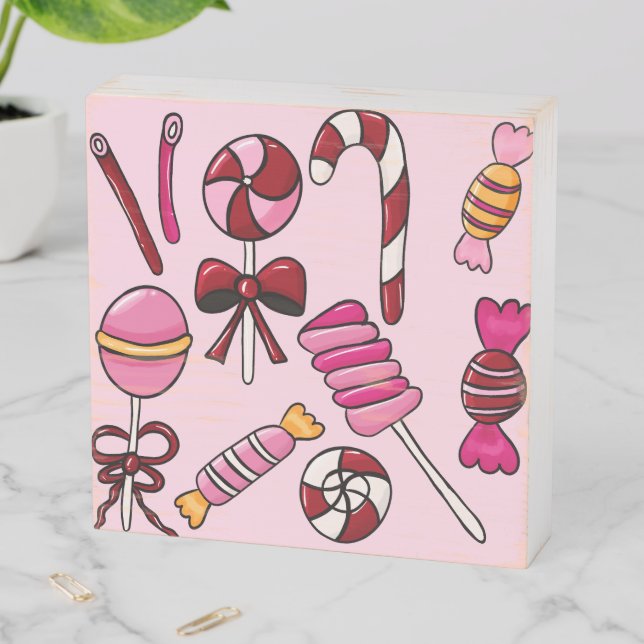 Cute  Candy   Wooden Box Sign (In Situ Horizontal)