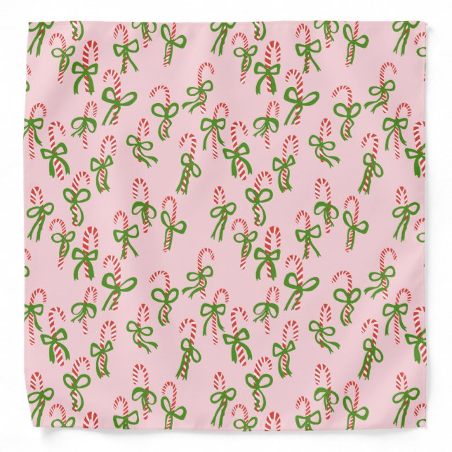 Cute Candycanes Christmas Xmas Holiday Bandana (Front)