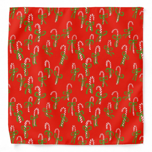 Cute Candycanes Christmas Xmas Holiday Bandana (Front)