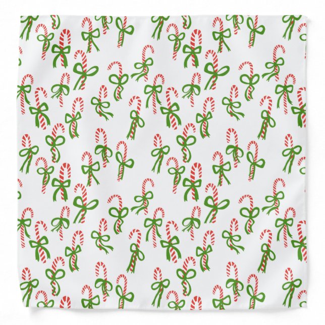Cute Candycanes Christmas Xmas Holiday Bandana (Front)