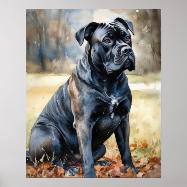 Cute Cane Corse Dog Art Print Poster (Front)