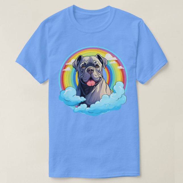 Cute Cane Corso Rainbow Cloud Kawaii Dog Happy Pup T-Shirt (Design Front)