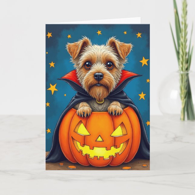 Cute Canine Vampire Card (Front)