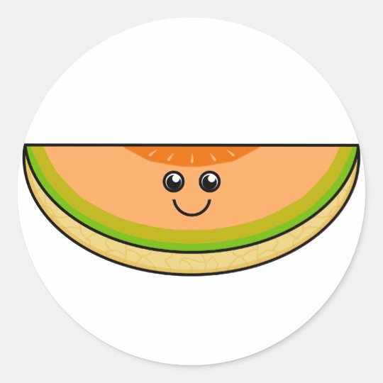 Cute Cantaloupe Classic Round Sticker
