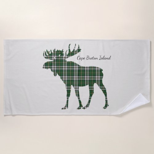 Cute Cape Breton Island moose beach towel