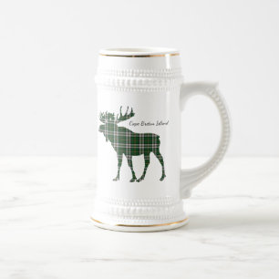 Cute Cape Breton Island moose tartan beer stein