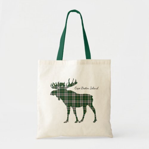 Cute Cape Breton Island moose tartan  tote bag