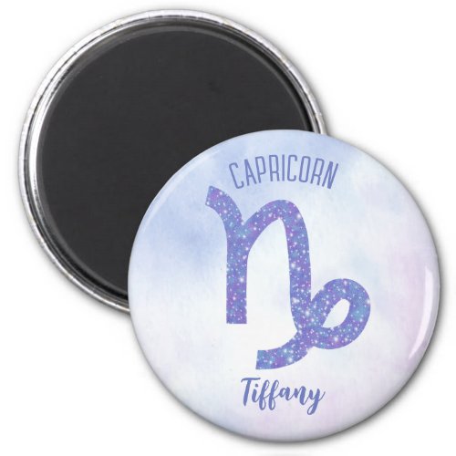 Cute Capricorn Astrology Sign Personalized Purple Magnet