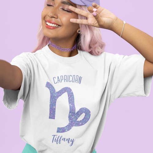 Cute Capricorn Astrology Sign Personalized Womens T_Shirt