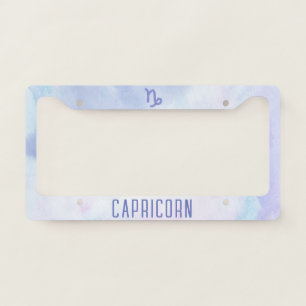 Cute Capricorn Astrology Sign Purple License Plate Frame