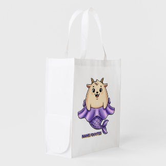 Cute Capricorn Cartoon – Whimsical Zodiac Grocery Bag