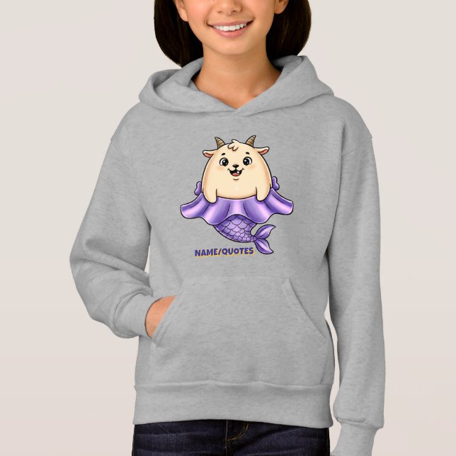 Cute Capricorn Cartoon – Whimsical Zodiac Hoodie (Front)