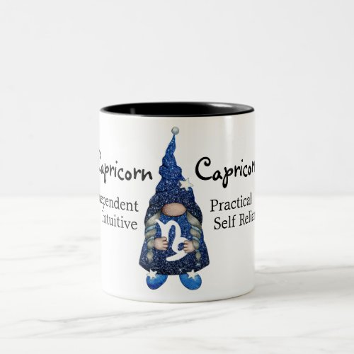 Cute Capricorn Gnome Zodiac Sign Two_Tone Coffee Mug