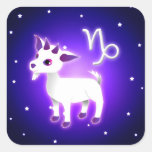 Cute Capricorn Zodiac Square Sticker at Zazzle