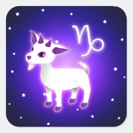 Cute Capricorn Zodiac Square Sticker