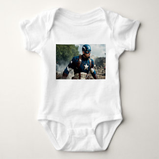 Cute Captain America Baby Bodysuit