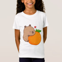 Cute Capy Eating Orange T-Shirt