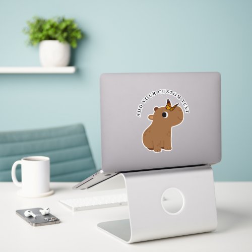 Cute Capybara And Butterfly Sticker