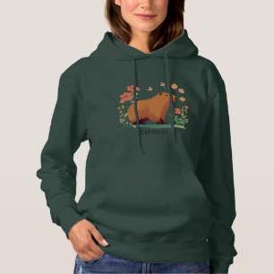 Cute Capybara and Flowers Hoodie