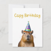 Cute Capybara Animal Birthday Card