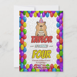 Cute Capybara Baby Shower Invite