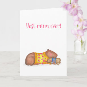 Cute capybara 'best mom ever' Mother's Day card