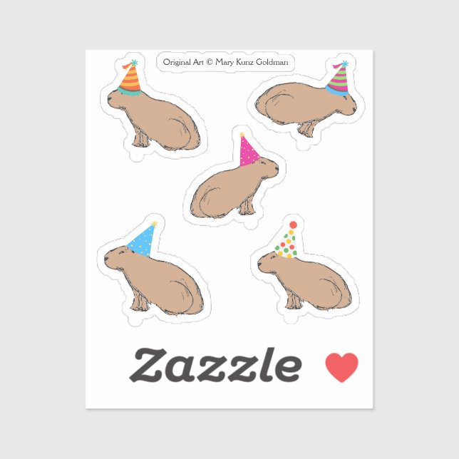 Cute Capybara Birthday Gift Seals Sticker (Sheet)
