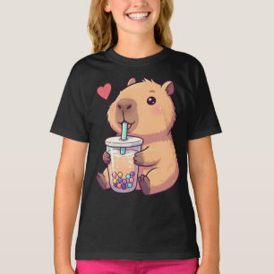 Cute Capybara Boba Tea Bubble for Girl T-Shirt