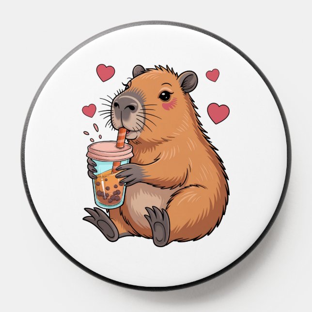 Cute Capybara Boba Tea Bubble PopSocket (Popsocket)