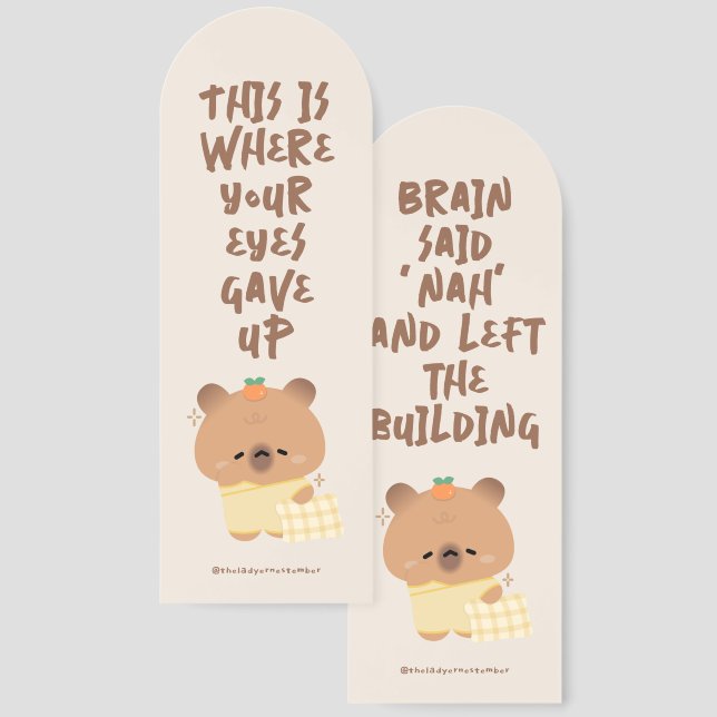 Cute Capybara Bookmarks (Front & Back)