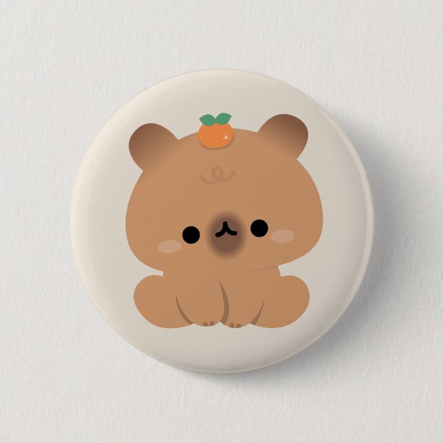 Cute Capybara Button (Front)