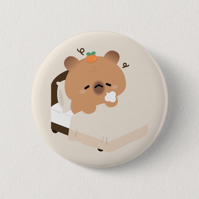 Cute Capybara Button (Front)