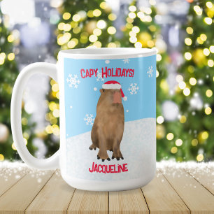 Cute Capybara Capy Holidays Pun Christmas  Coffee Mug