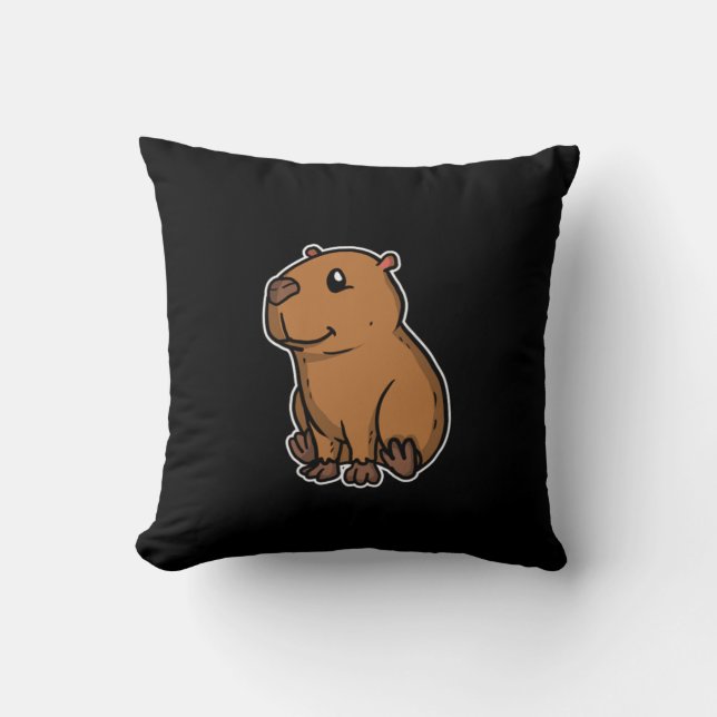 Cute Capybara Costume Rodent Gift Idea Throw Pillow (Front)