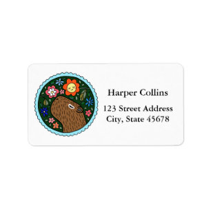 Cute Capybara Custom mailing Return Address Label