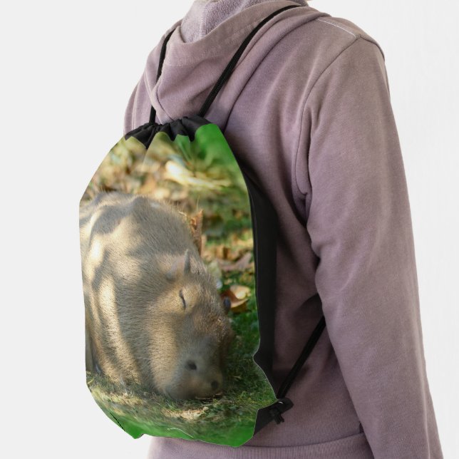 Cute Capybara Dreams in the Summer Sun Drawstring Bag (Insitu)