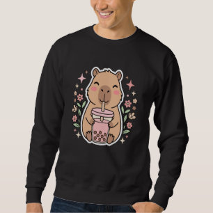Cute Capybara Drinking Bubble Tea Capy Animal Love Sweatshirt