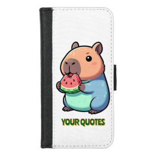 Cute Capybara Eating Watermelon iPhone 8/7 Wallet Case