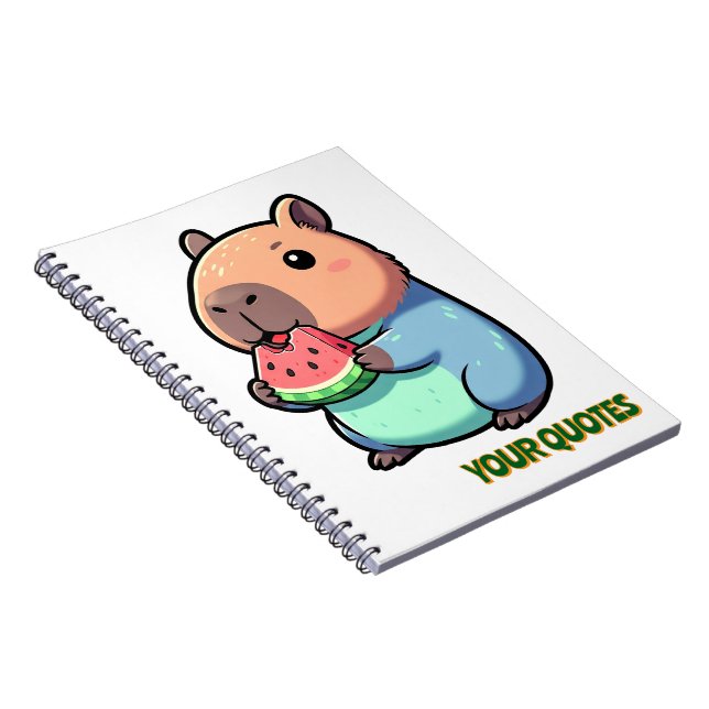 Cute Capybara Eating Watermelon Notebook (Right Side)