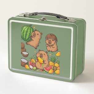 Cute Capybara Fruit Lunch Box Happy Capybara Tro