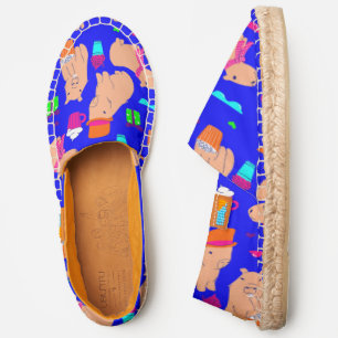 cute capybara funny animal blue  espadrilles