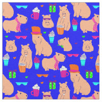 cute capybara funny animal blue 