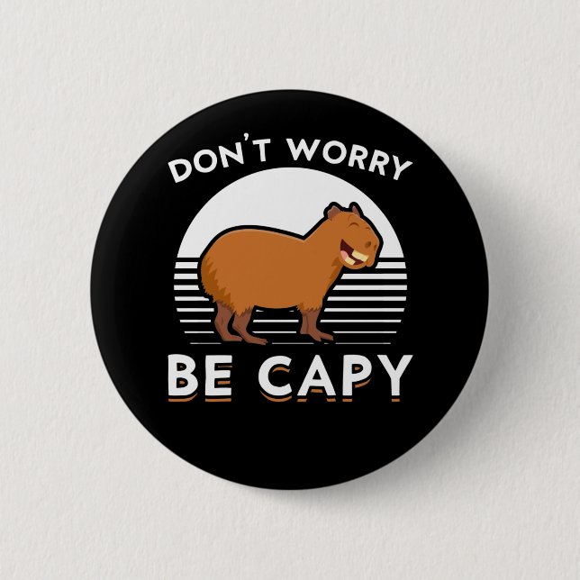 Cute Capybara Funny Zoo Animal Button (Front)