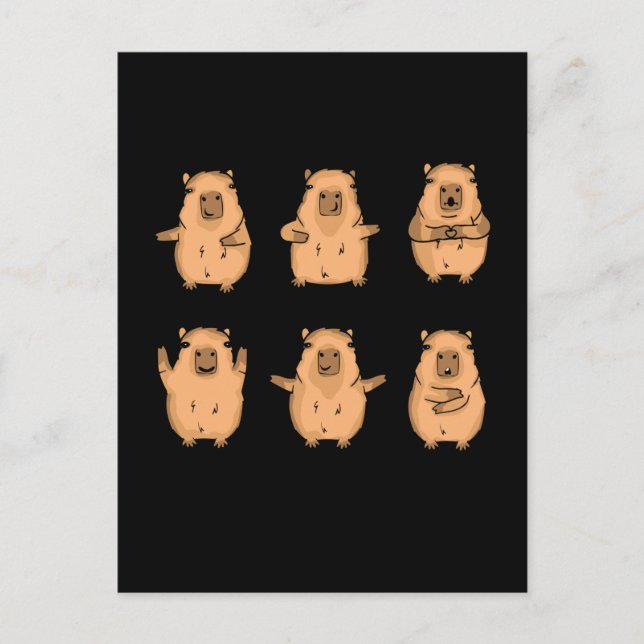 Cute Capybara Gift Women Kids Capybara Postcard (Front)