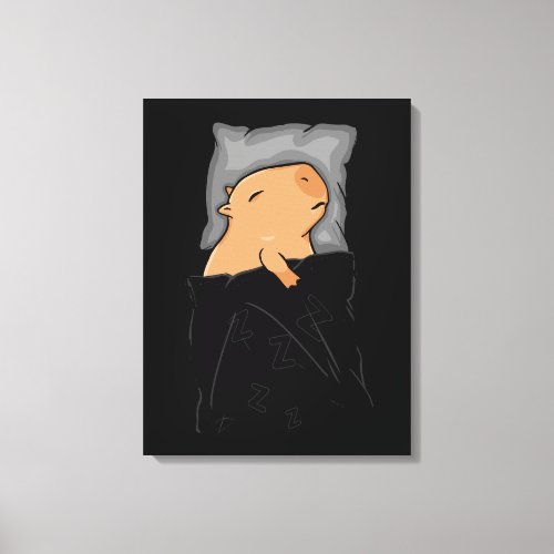 Cute Capybara Gift Women Kids Sleeping Capybara Canvas Print