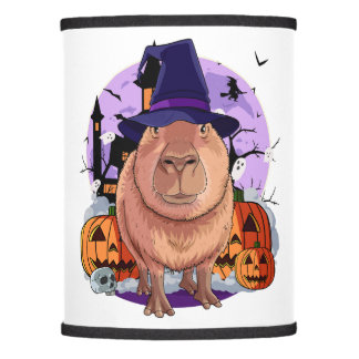 Cute Capybara Halloween Witch Pumpkin Sweatshirt Lamp Shade