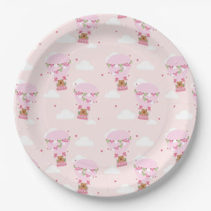 Cute Capybara Hot Air Balloon Paper Plates
